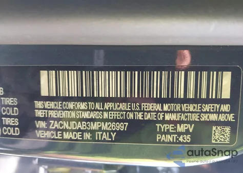 2021 Jeep Renegade Sport 4X4 z USA, uszkodzony, nr VIN ZACNJDAB3MPM26997